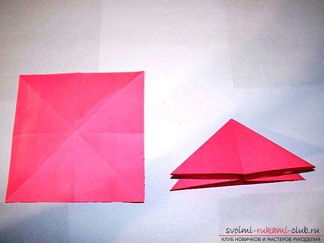 Простой цветок оригами. Фото №4